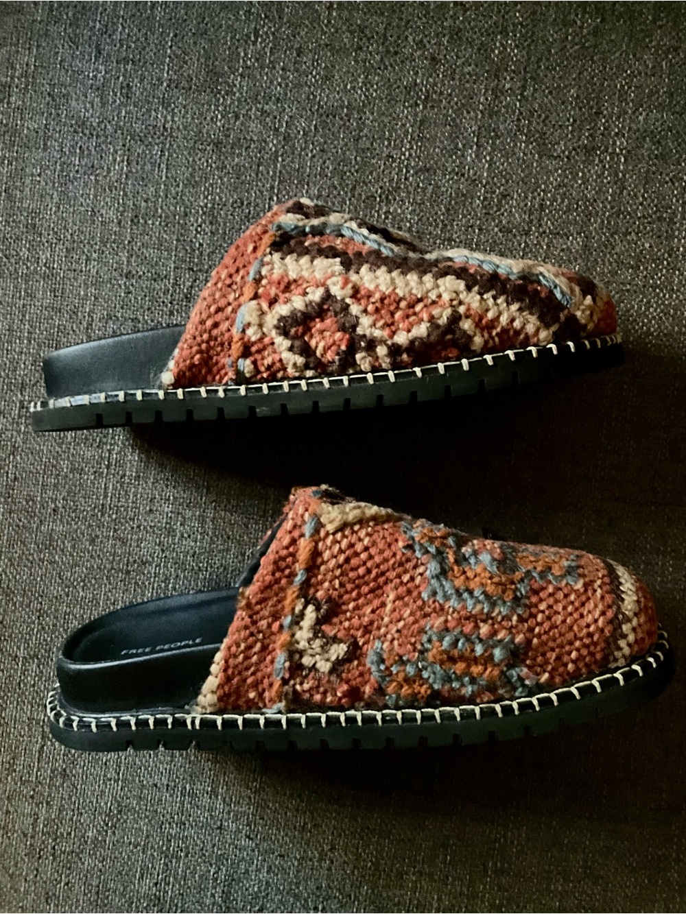 Free People Magic Carpet boho chic artisan crafted mules 10 $148 - Picture 5 of 10